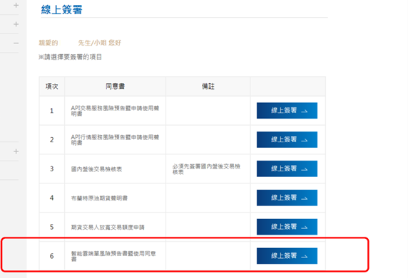 線上簽署-條件單/元大期貨營業員鄭詩頴