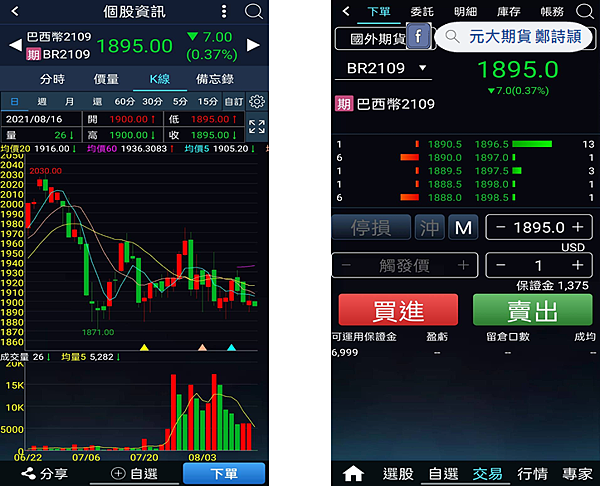 巴西幣期貨/元大期貨營業員鄭詩頴