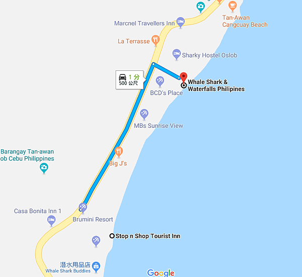 旅館到鯨鯊觀賞區的距離.png