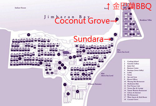 four Seasons Jimbaran Sundara map