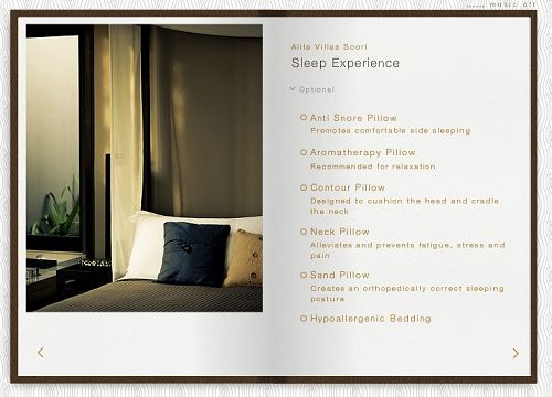 Alila Villas Soori Personal Preference Menu (PPM)