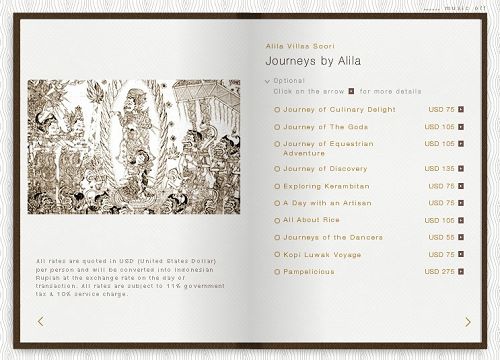 Alila Villas Soori Personal Preference Menu (PPM)