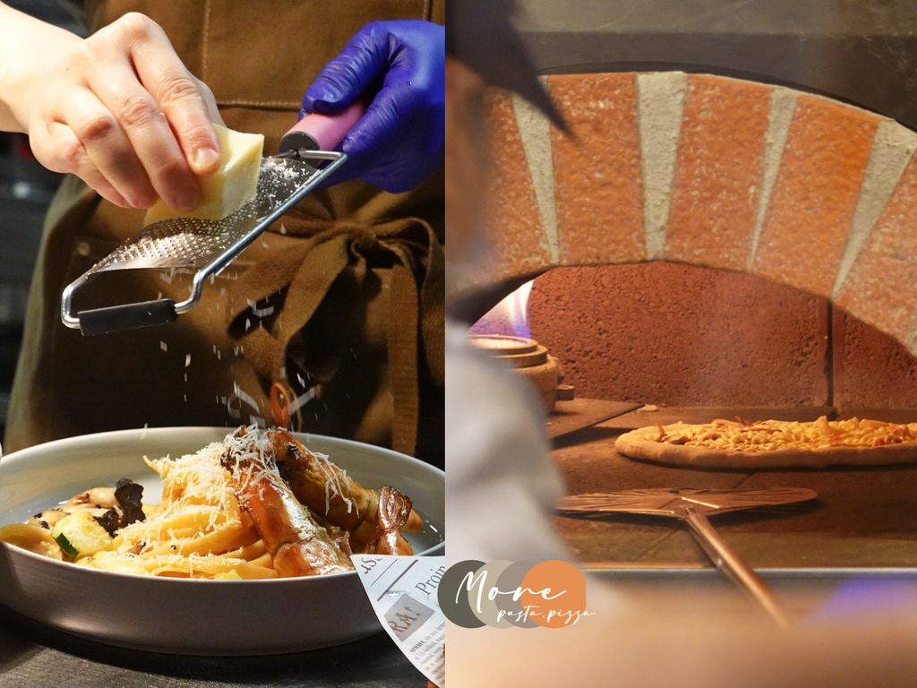 台北中山—默爾 pasta pizza轉動於義式窯烤爐中的