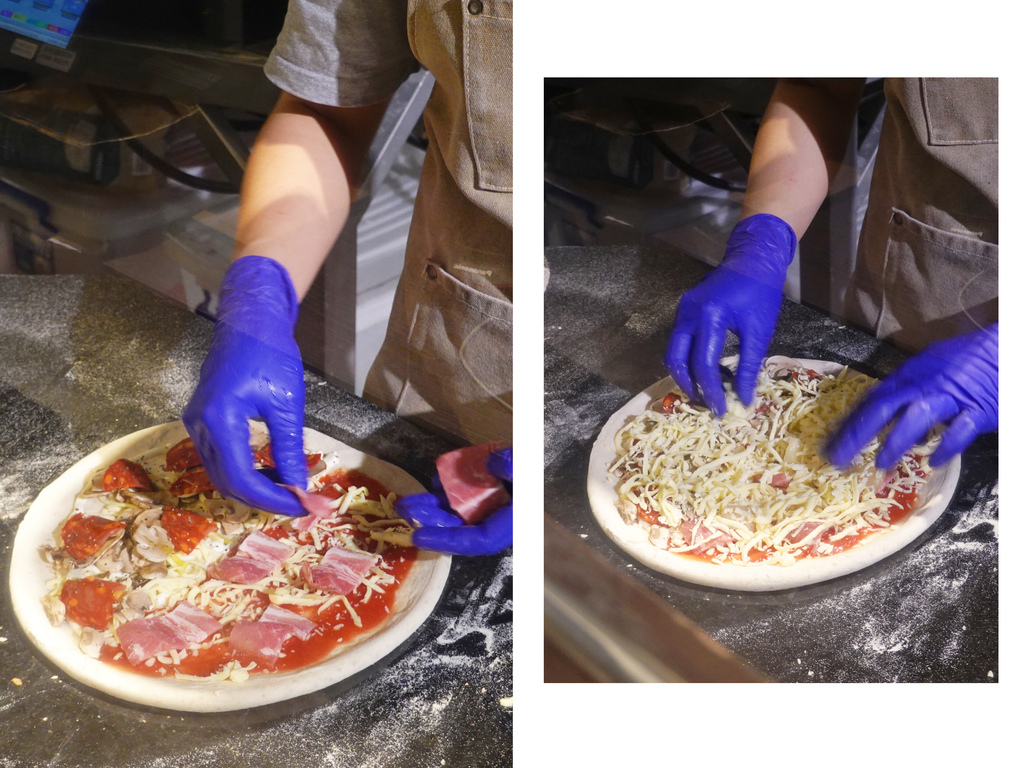 台北中山—默爾 pasta pizza轉動於義式窯烤爐中的