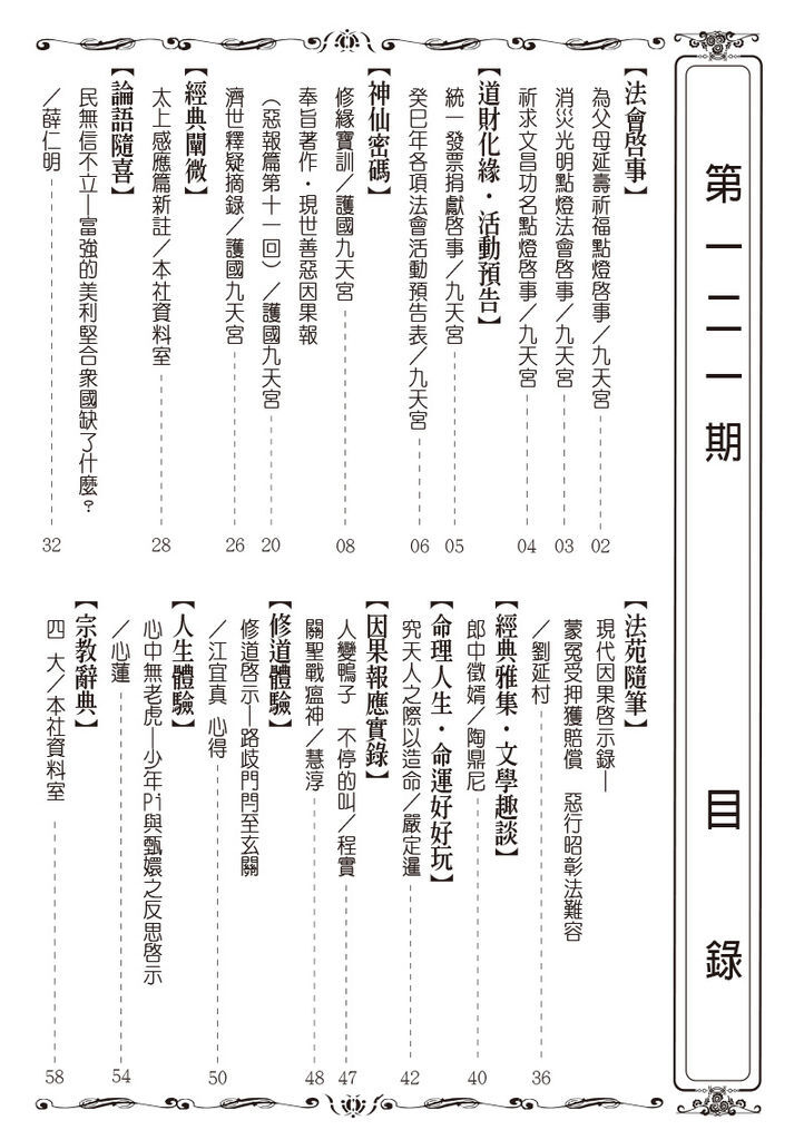 修緣雜誌 第121期-目錄