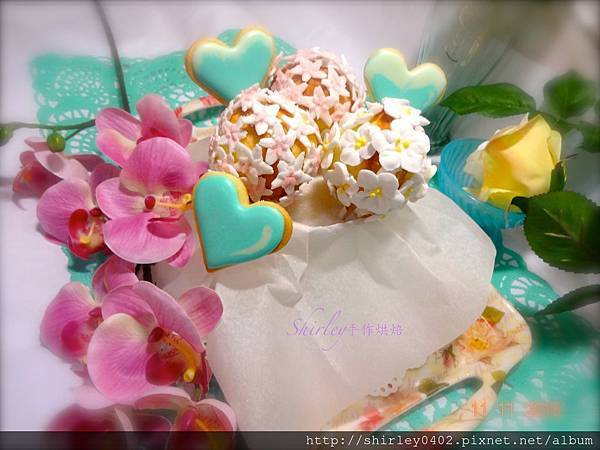 【糖霜餅乾】糖霜餅乾之立體自創仿毬蘭花束與繡球花