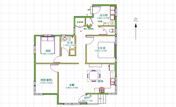 2009三房一廳翻修後平面