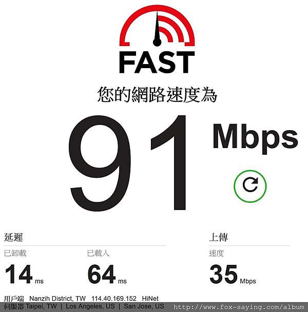免費 Fast Com 簡單快速的就能檢測出你的網路連線速度的網站 傻瓜狐狸的雜碎物品 痞客邦