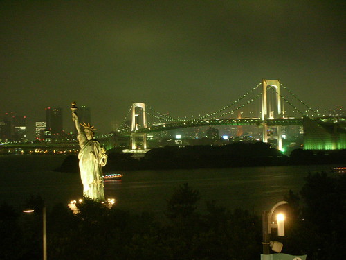 台場夜景-彩虹大橋、自由女神