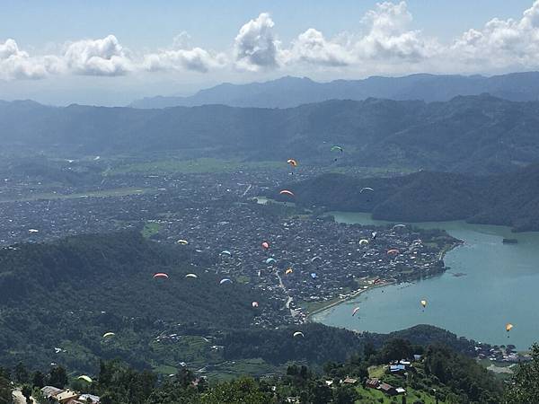 Sarangkot paragliders' view