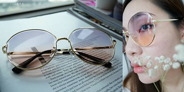 ASLLY 大圓框造型眼鏡打造自信風格,開箱「Luxury夕陽漸層墨鏡」。