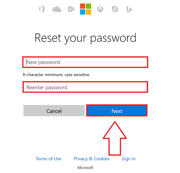 Hotmail Password Reset