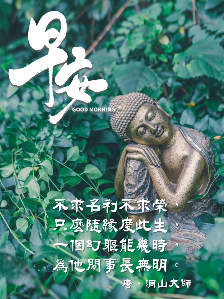 早安圖｜15.唐、洞山大師｜不求名利不求榮，只麼隨緣度此生，一個幻軀能幾時，為他閒事長無明。.PNG