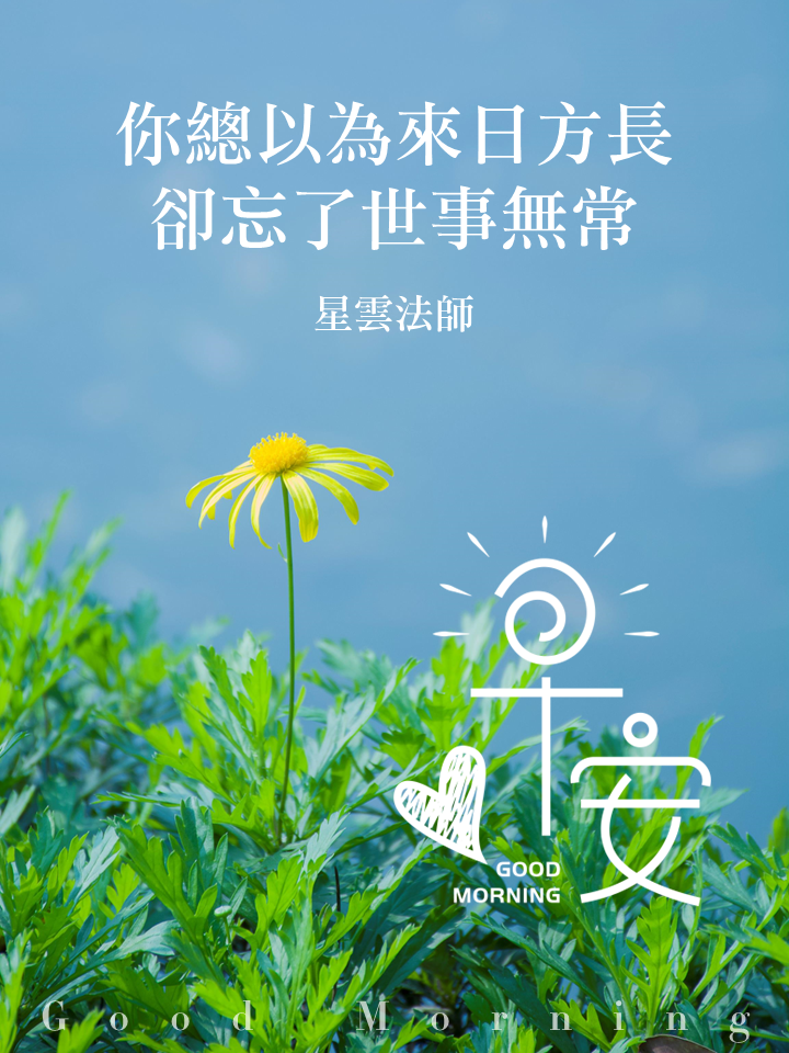 早安圖｜35.星雲法師｜你總以為來日方長，卻忘了世事無常.PNG