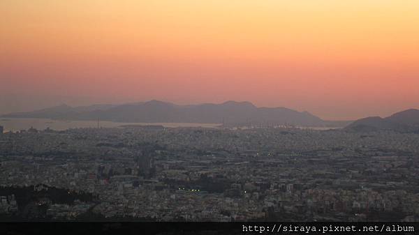 sunset from Lykavittos Hills