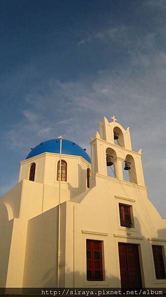 The famous blue-white church at Oia