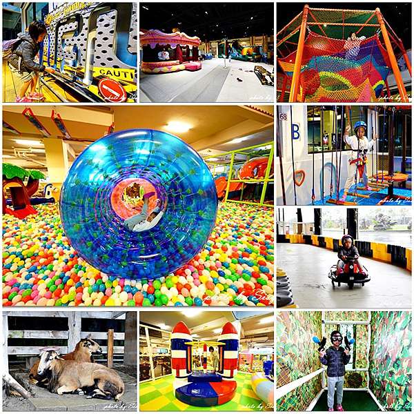 蘇澳親子景點 宜蘭綺麗觀光園區歡樂嘉年華 雨天 晴天都好玩 300坪親子遊樂區 飄移卡丁車 沙坑 兒童攀岩 水彈槍射擊場 氣墊 互動鳥 園 寶石diy 宜蘭觀光工廠推薦