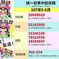 LINE - 2018(107年)5.6月統一發票中獎號碼