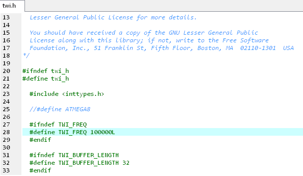 修改Arduino I2C速率