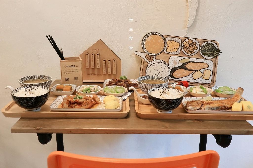 坐坐食堂,定食,橙汁里肌豬肉,霜降牛,日式掛畫,溫州街蘿蔔絲餅達人,台電大樓站,台北美食,日式定食,台電大樓