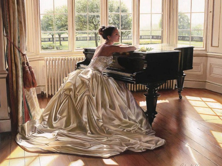 woman with piano