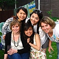 Charlotte's BBQ party--lucy, may, charlotte, camilla and melon