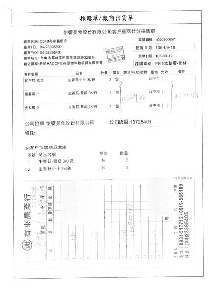 106.9.19-香里粗絞肉-CAS、漢光青江菜-CAS、有來生香菇-Q、名間金針菇-Q(4)