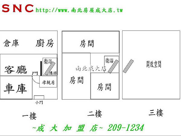 安南醫院便宜透天厝-格局圖