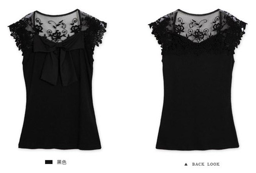 蕾絲鏤空蝶結針織衫