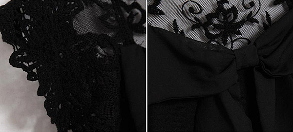 蕾絲鏤空蝶結針織衫