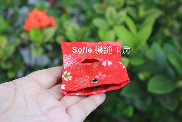 Sofie 機縫工房【暈染櫻花】分層香火袋 大尺寸平安符袋 