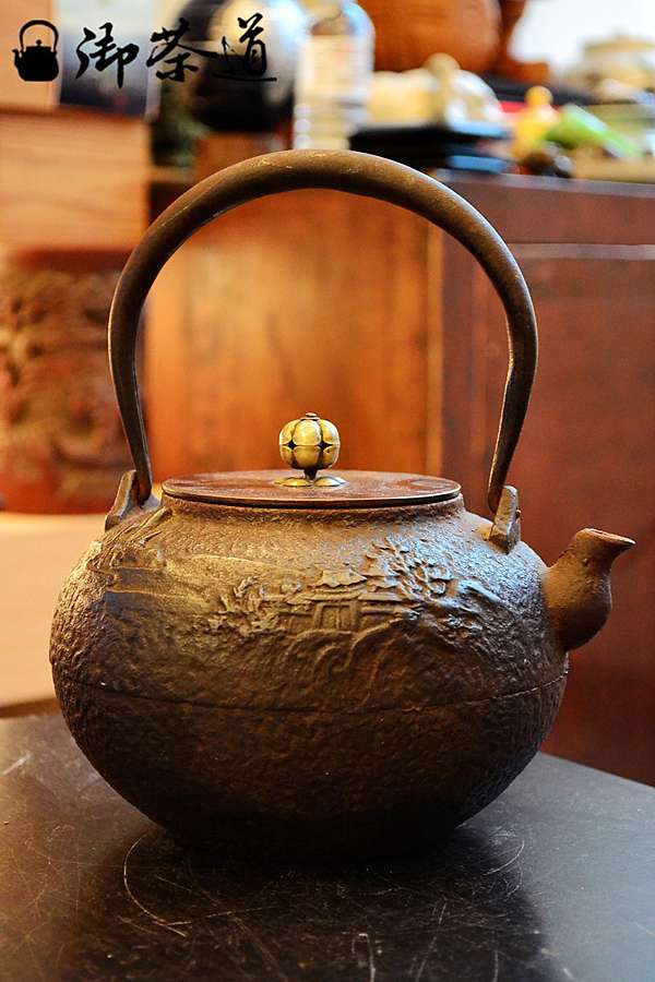 鉄瓶 花銀象嵌風景図 茶道具 www.ch4x4.com