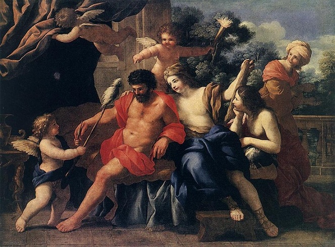 海格力斯和歐斐爾 Hercules and Omphale _羅馬內利 Giovanni Francesco Romanelli