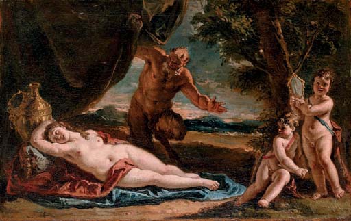凝視著熟睡的安蒂歐普 Jupiter gazing upon a sleeping Antiope_法蘭西斯科Francesco Fontebasso 凝視著熟睡的安蒂歐普 Jupiter gazing upon a sleeping Antiope_法蘭西斯科Francesco Fontebasso