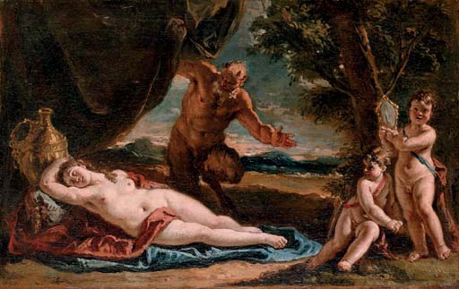 凝視著熟睡的安蒂歐普 Jupiter gazing upon a sleeping Antiope_法蘭西斯科Francesco Fontebasso