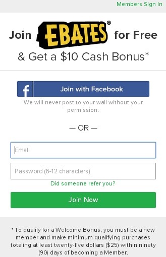 ebates free cash back