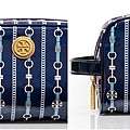 TORY BURCH 經典雙T Logo鎖鏈圖騰防水大化妝包(藍)4.jpg