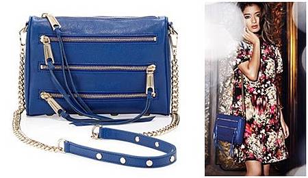 Rebecca Minkoff Mini 5 Zip Clutch 電藍色淡金鍊(小).jpg