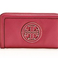 TORY BURCH 經典金屬LOGO荔枝牛皮拉鍊長夾(紅).jpg