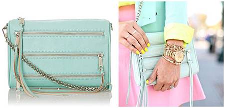 Rebecca Minkoff 5 Zip MAC Clutch 薄荷綠銀鍊(中款)1.jpg