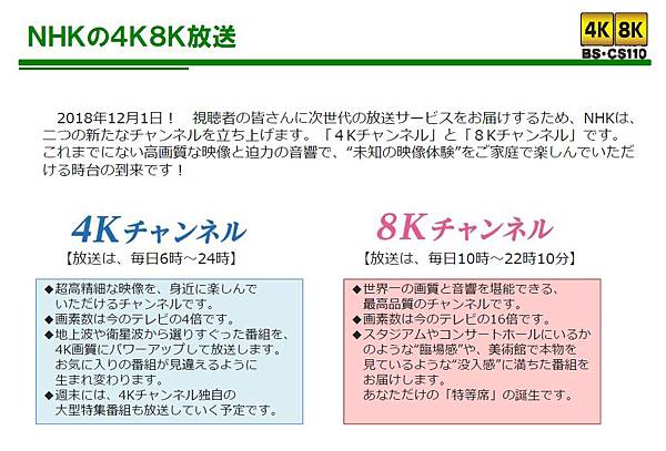 NHK的4K8K放送