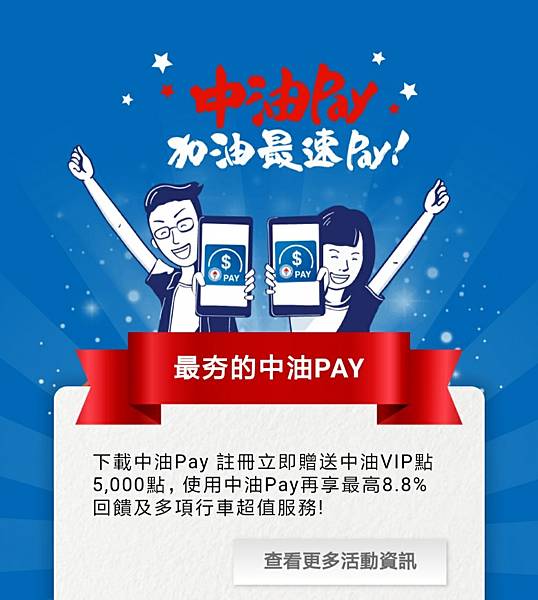 中油pay，註冊送2000點(100點折抵1元中油複合商店)