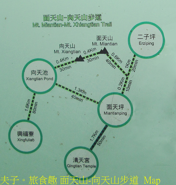 面天山-向天山步道  Map.jpg - 陽明山國家公園 面天山 - 向天山步道 向天池、向天山、面天山 20200916