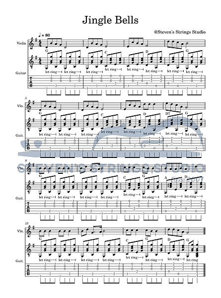 [小提琴譜 吉他譜]Jingle Bells