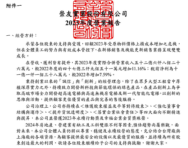 ◆ 4506崇友_113年股東常會2024.06.21