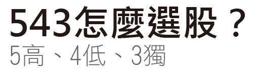 [基本面分析]543選股法:利用5高4低3獨特+股利評價法(股價股利比),選出績優股長線投資股