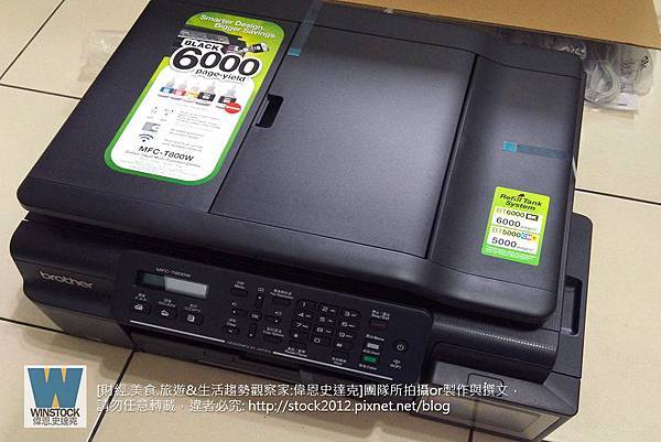 [開箱]日本品牌Brother印表機評價推薦MFC-T800W連續供墨超大印量事務機,首創墨水盒免外掛不佔空間(噴頭,維修,卡紙,離線,無法列印,A3,specs) (7)