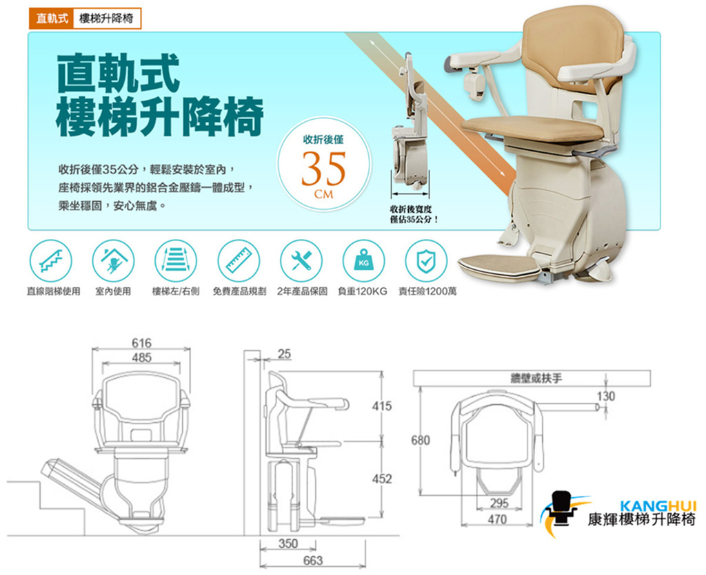 康輝樓梯升降椅,推薦讓長輩住公寓像電梯大樓一樣的舒適安全產品 (價格,價位,補助,費用,評價) (6)