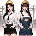 DALL·E 2024-04-30 21.42.42 - Illustration in a Korean romantic manga style featuring two 16-year-old female celebrities, Winter and Karina, posing as models. Winter has a fair com.jpg