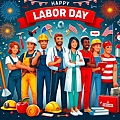 DALL·E 2024-04-30 22.08.32 - A vibrant Labor Day celebration poster featuring a diverse group of workers, including a construction worker, a teacher, a nurse, and a firefighter. T.jpg